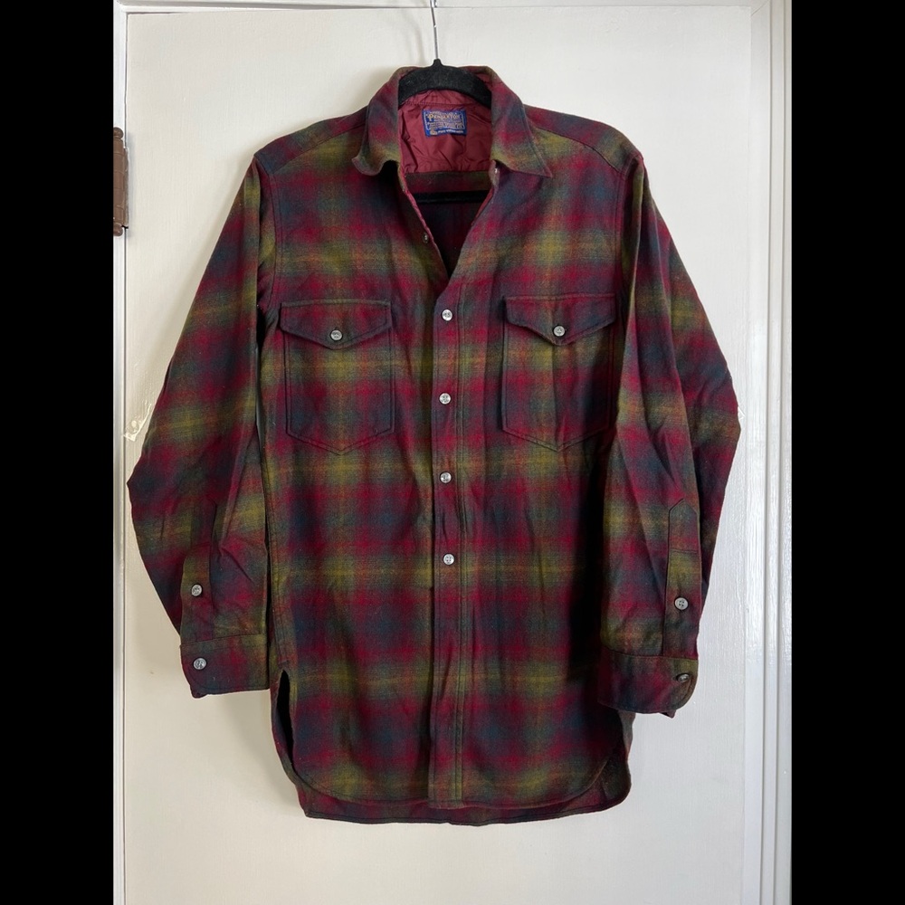 Pendleton Purple & Green Wool Button-Up - image 1
